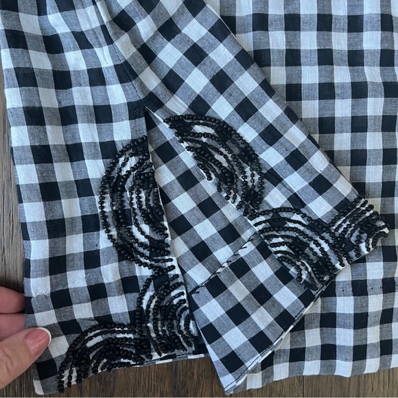 Vineyard Vines Embellished Seed Bead Gingham Pullover tunic Dress Cover up - Picture 6 of 10